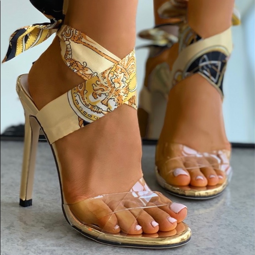Gold Satin heels